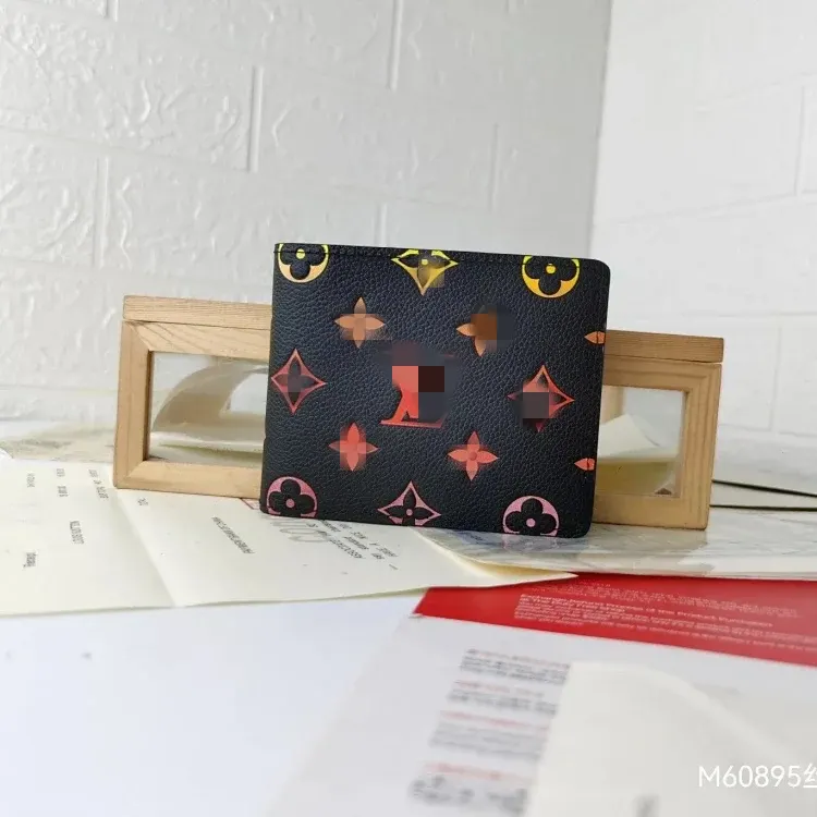 Black Bifold Wallet With Colourful Monogram-Style Print — merchant catalogue photo