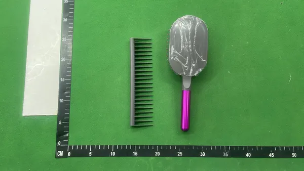 Hair Styling Paddle Brush And Comb Set — warehouse QC photo 2