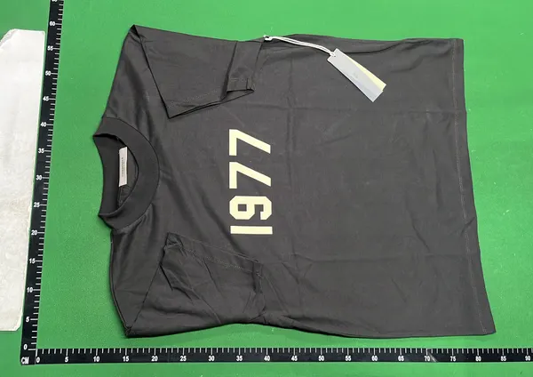 Black Boxy Tee With Flocked Numeral Print — warehouse QC photo 2
