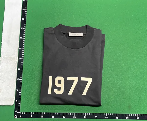 Black Boxy Tee With Flocked Numeral Print — warehouse QC photo 4