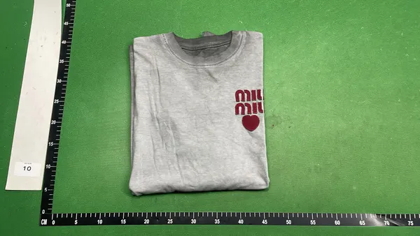 Washed Grey Oversized Tee With Red Chest Print — warehouse QC photo 4