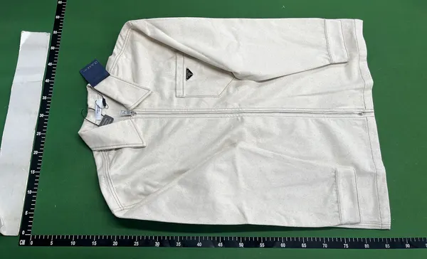 Off-White Zip-Front Leather-Look Shirt Jacket — warehouse QC photo 2