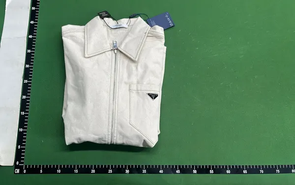 Off-White Zip-Front Leather-Look Shirt Jacket — warehouse QC photo 4