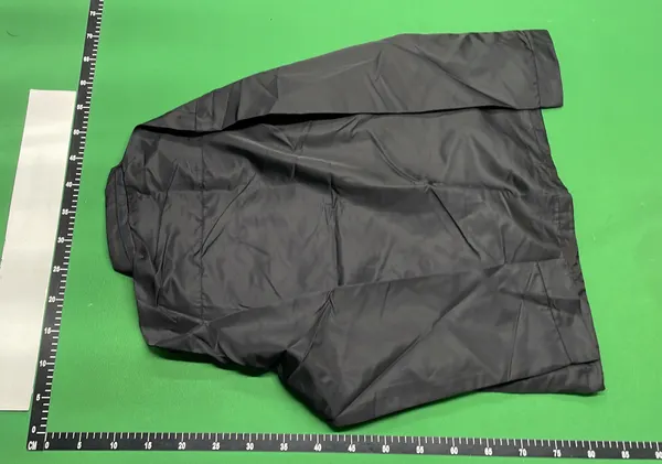 Black Nylon Zip Coach Jacket With Point Collar — warehouse QC photo 3