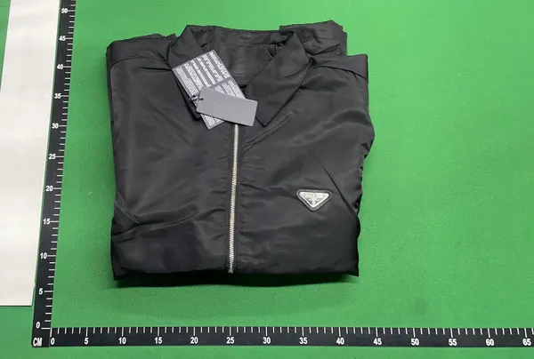 Black Nylon Zip Coach Jacket With Point Collar — warehouse QC photo 4