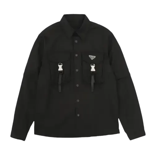 Black Buckle-Pocket Utility Shirt Jacket — merchant catalogue photo