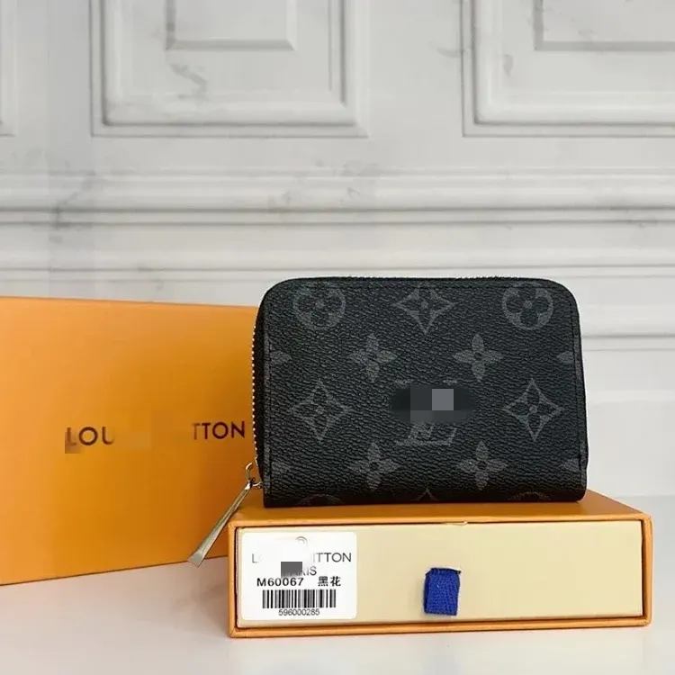 Black Monogram-Print Zip-Around Coin Wallet — merchant catalogue photo