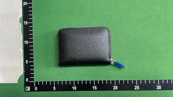 Black Monogram-Print Zip-Around Coin Wallet — warehouse QC photo 2