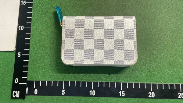 Black Monogram-Print Zip-Around Coin Wallet — warehouse QC photo 4
