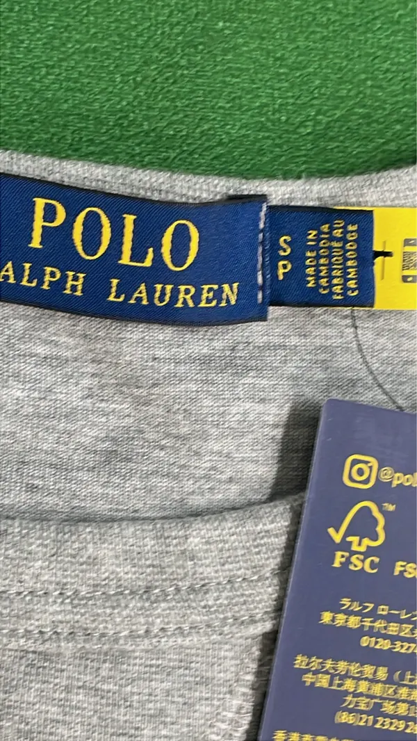 Navy Crewneck Sweatshirt With Ribbed Trim — warehouse QC photo 1