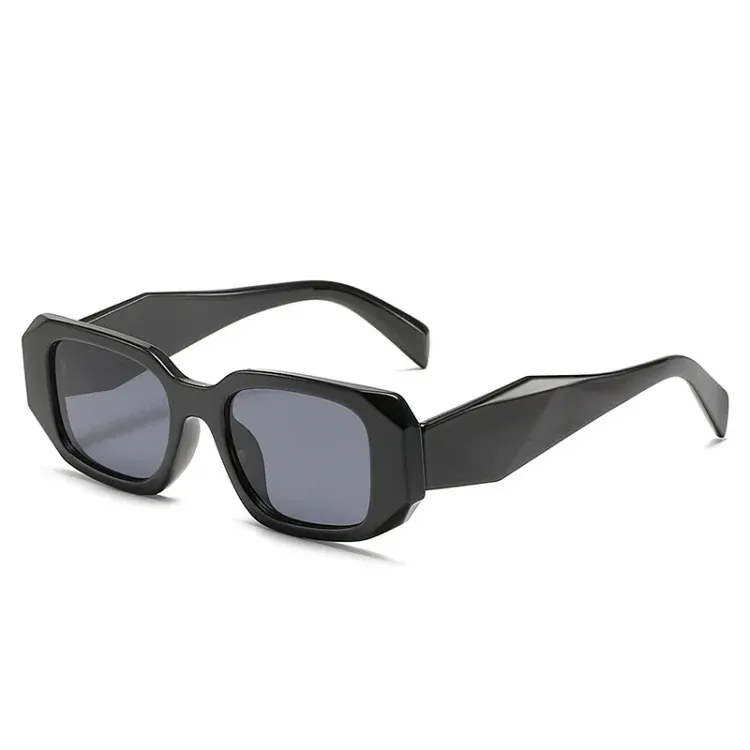 Black Chunky Rectangle Sunglasses With Dark Lenses — merchant catalogue photo