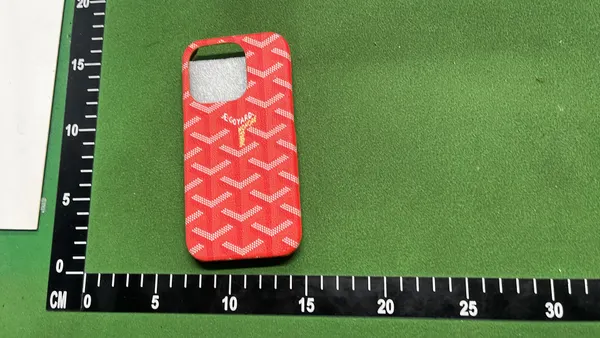 Chevron Print Phone Case With Wrist Strap — warehouse QC photo 1