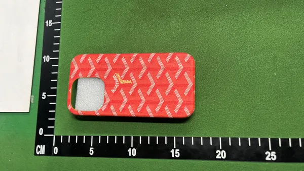 Chevron Print Phone Case With Wrist Strap — warehouse QC photo 3