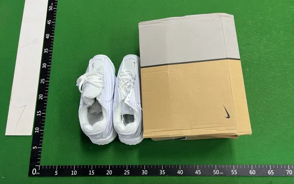 All White Ripple Panel Low Top Sneakers — warehouse QC photo 1