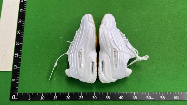 All White Ripple Panel Low Top Sneakers — warehouse QC photo 5