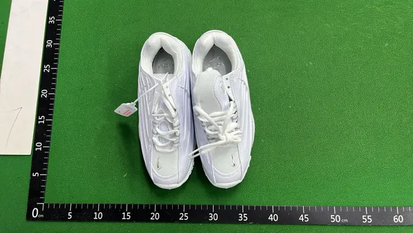 All White Ripple Panel Low Top Sneakers — warehouse QC photo 6