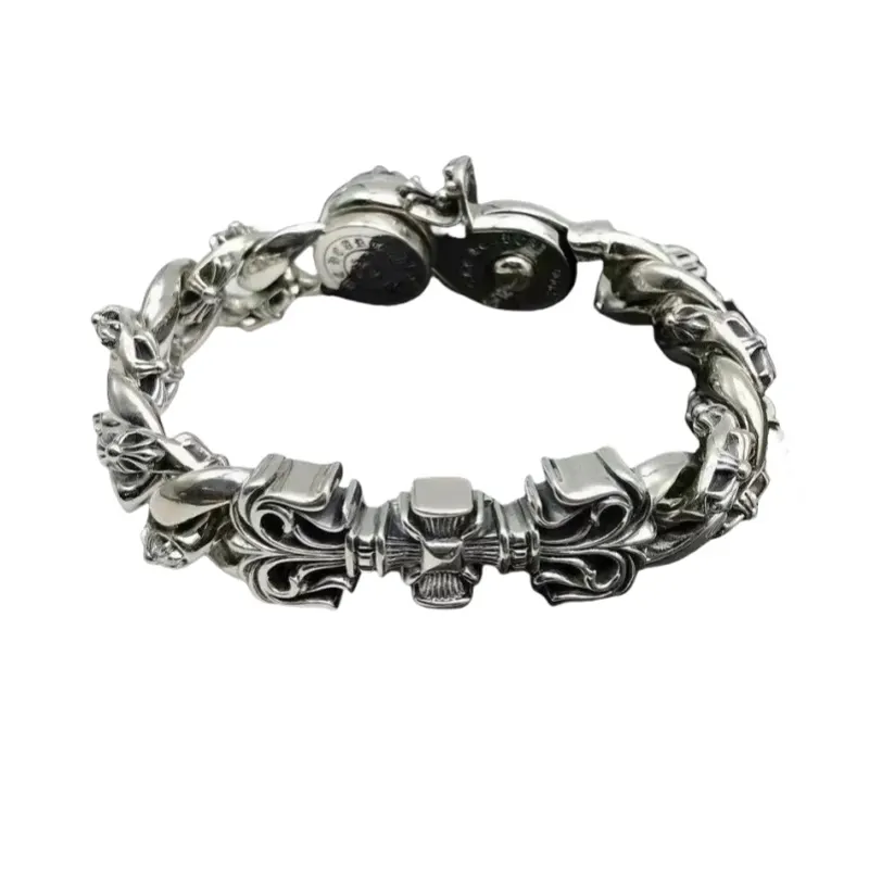 Silver Cross Motif Chunky Chain Bracelet — merchant catalogue photo