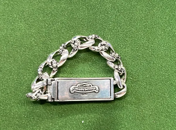 Silver Cross Motif Chunky Chain Bracelet — warehouse QC photo 2