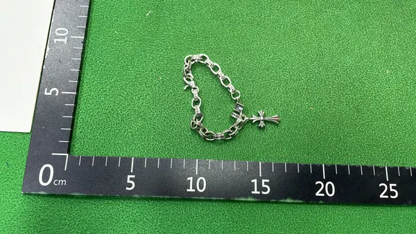 Silver Cross Motif Chunky Chain Bracelet — warehouse QC photo 4