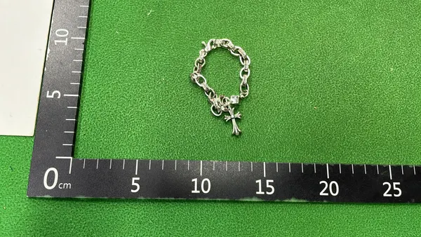 Silver Cross Motif Chunky Chain Bracelet — warehouse QC photo 5
