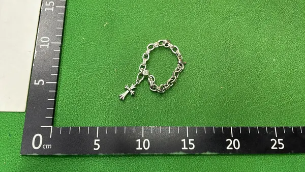 Silver Cross Motif Chunky Chain Bracelet — warehouse QC photo 6