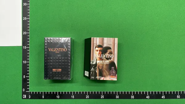 Studded Black Glass Eau De Toilette Bottle (#3) — warehouse QC photo 3