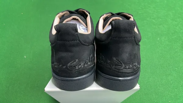 Black Suede Studded Low-Top Sneakers — warehouse QC photo 3