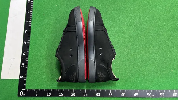 Black Suede Studded Low-Top Sneakers — warehouse QC photo 4