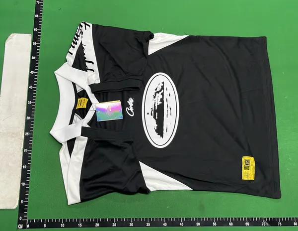 Black Colorblock Collared Soccer Tee — warehouse QC photo 6