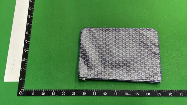 Chevron Print Flat Zip Pouch Clutch — warehouse QC photo 1