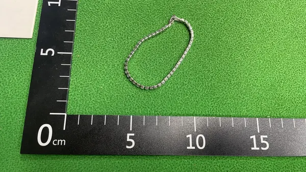 Silver Tone Row Set Crystal Tennis Bracelet — warehouse QC photo 1
