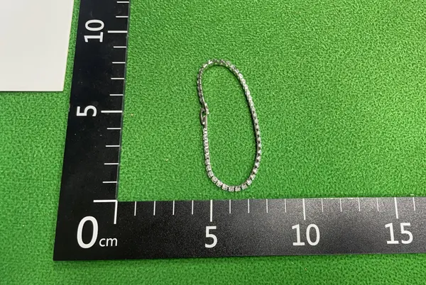 Silver Tone Row Set Crystal Tennis Bracelet — warehouse QC photo 3