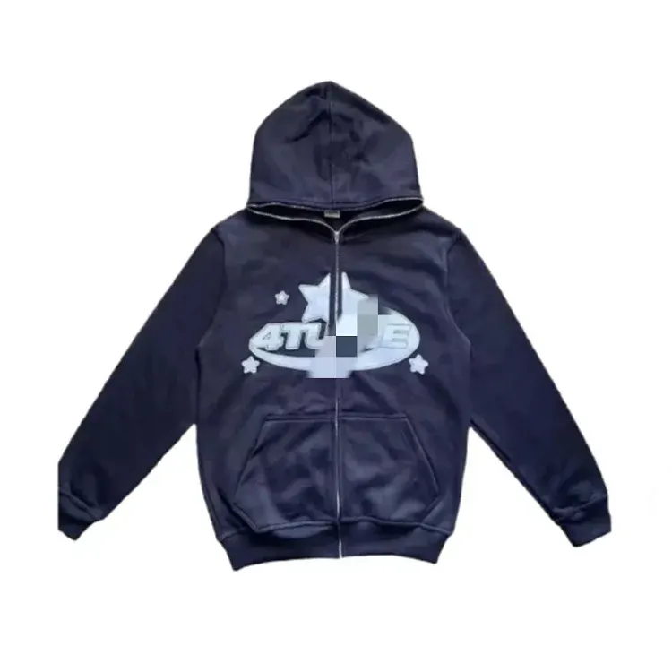 Navy Zip Up Hoodie With Star Graphic — merchant catalogue photo