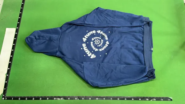 Navy Zip Up Hoodie With Star Graphic — warehouse QC photo 3