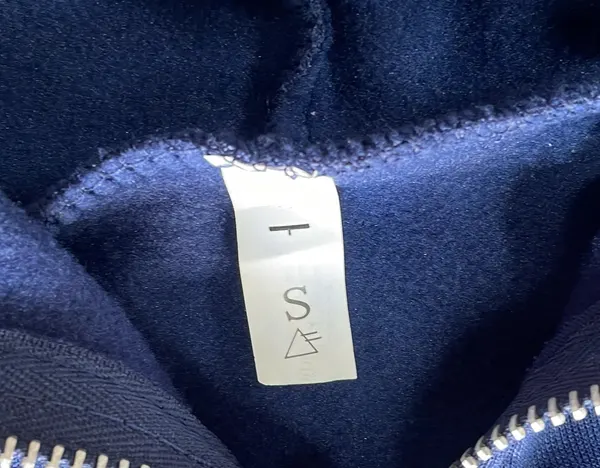 Navy Zip Up Hoodie With Star Graphic — warehouse QC photo 5