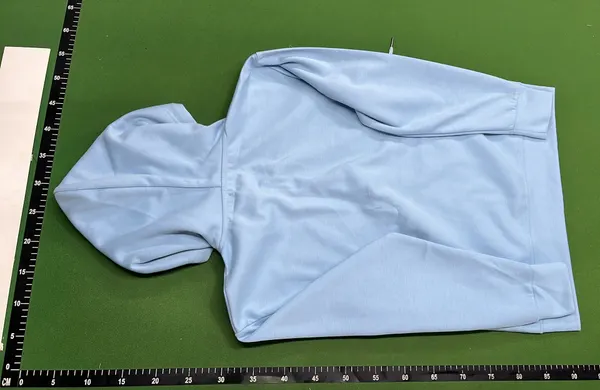 Heather Gray Zip-Up Hoodie With Drawstring Hood — warehouse QC photo 3
