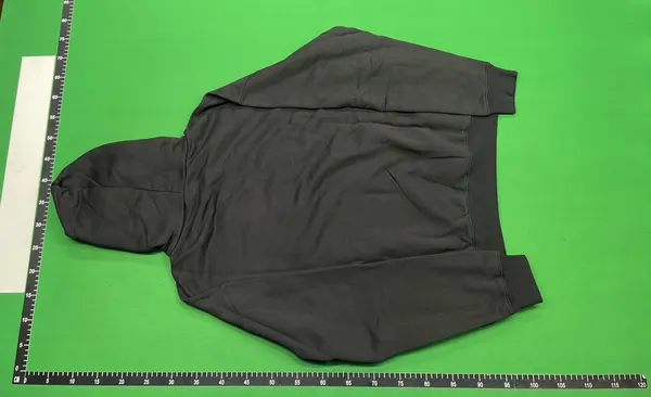 Puff Print Slogan Pullover Hoodie — warehouse QC photo 3