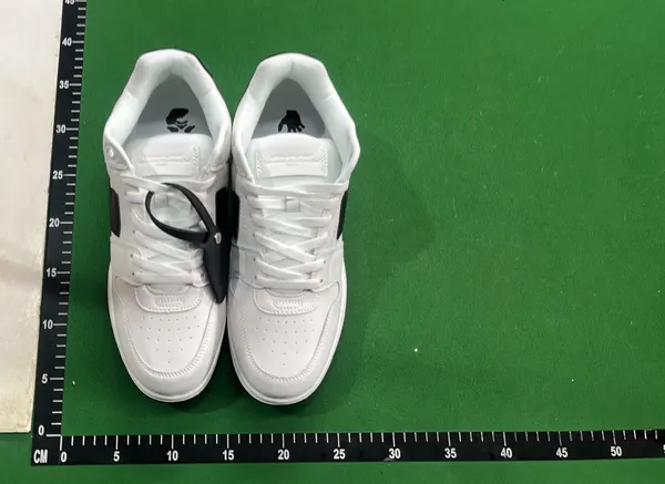 White Leather Low-Top Sneakers With Hang Tag (#3) — warehouse QC photo 6