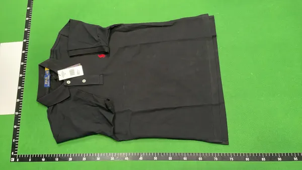 Black Pique Cotton Short-Sleeve Polo Shirt — warehouse QC photo 6