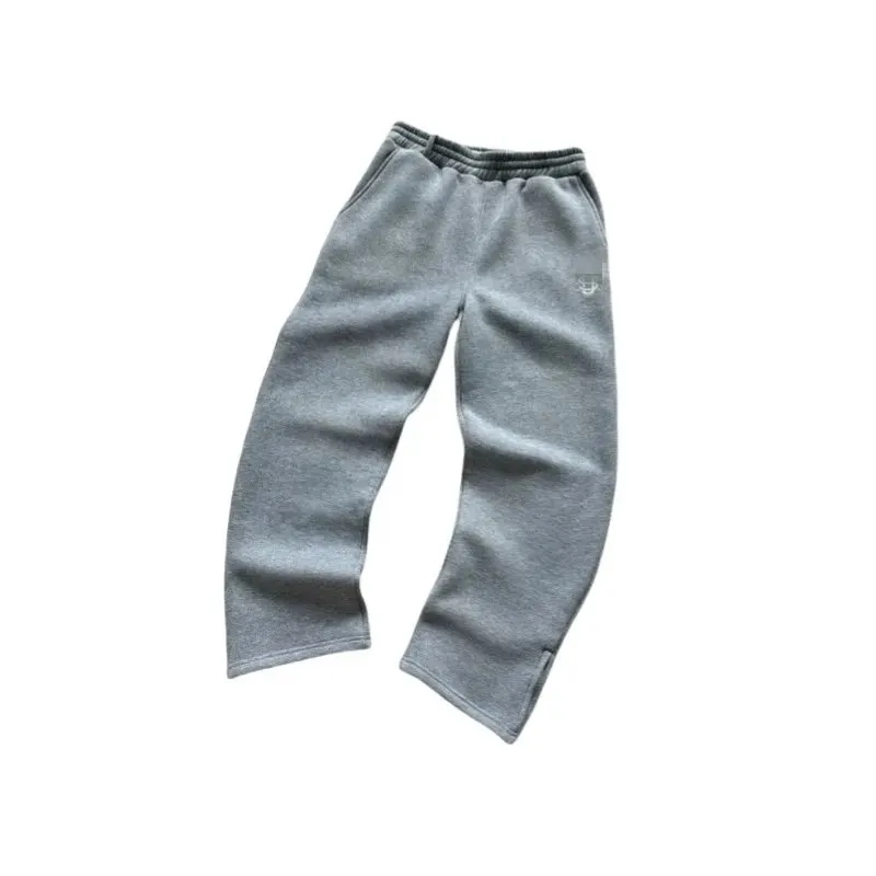 Black Wide Leg Sweatpants With Ankle Zips — merchant catalogue photo