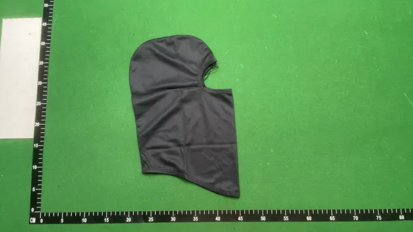 Black Balaclava With Tonal Graphic Print — warehouse QC photo 6