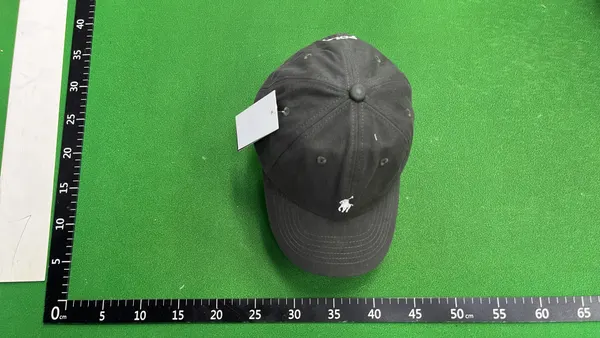 Black Cotton Twill Curved Brim Baseball Cap — warehouse QC photo 4