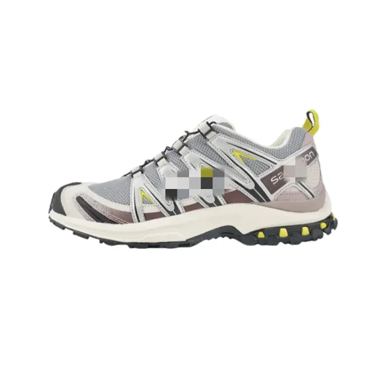 Grey Panelled Mesh Trail Running Sneakers — merchant catalogue photo