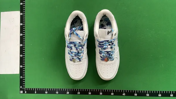 Low-Top Sneakers With Star Side Panels (Blue) — warehouse QC photo 6