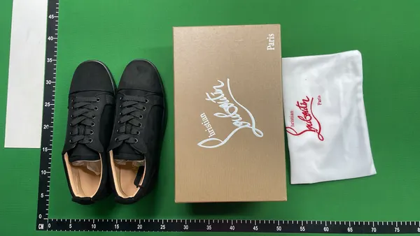 Black Suede Low-Top Sneakers With Flat Sole — warehouse QC photo 1