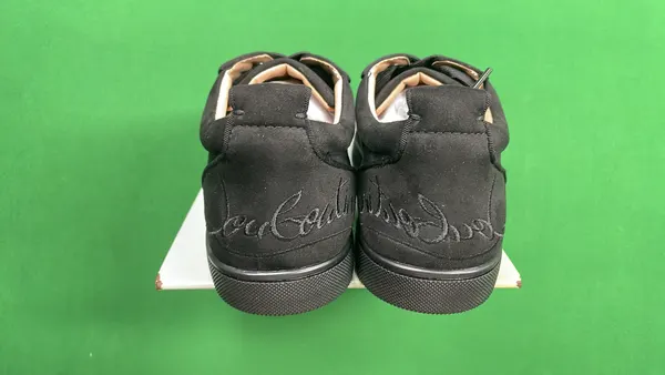 Black Suede Low-Top Sneakers With Flat Sole — warehouse QC photo 3