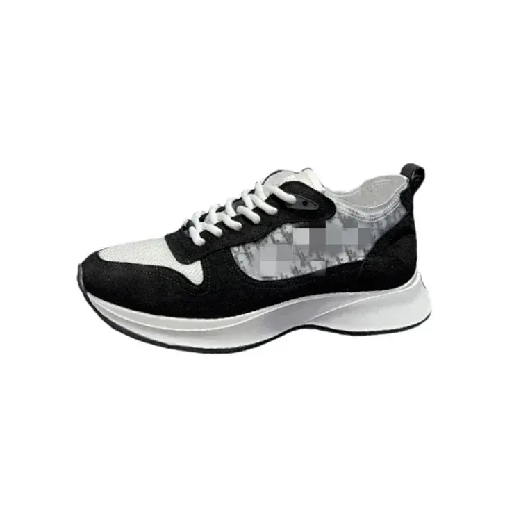 Black And White Suede Panel Runner Sneakers — merchant catalogue photo
