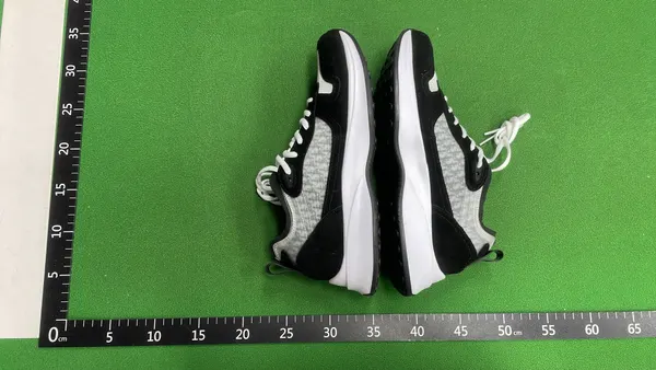 Black And White Suede Panel Runner Sneakers — warehouse QC photo 5