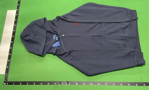 Black Full Zip Hoodie With Drawstring Hood — warehouse QC photo 6