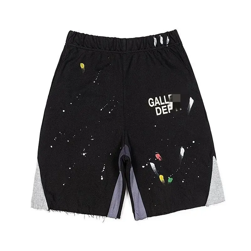 Black Paint Splatter Sweatpants With Split Hems (Orange) — merchant catalogue photo